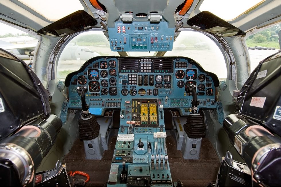 Inside the Tu-160 flight deck  a four-seat crew station built for very long missions.