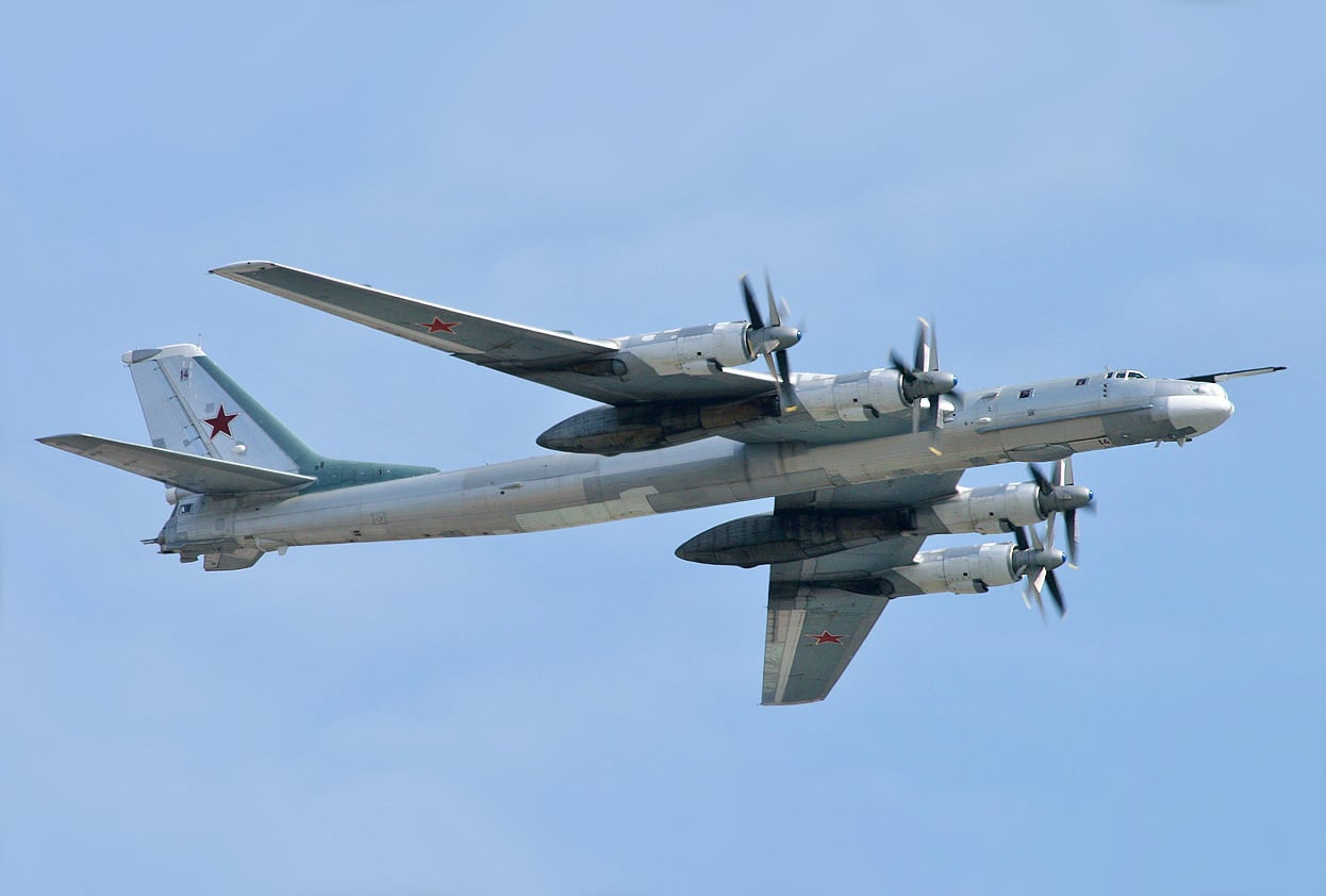 Tupolev Tu-95 Bear strategic bomber in flight