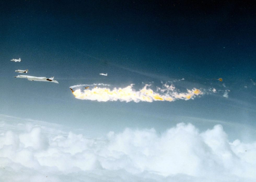 The 8 June 1966 mid-air collision that destroyed the second Valkyrie and killed two airmen.