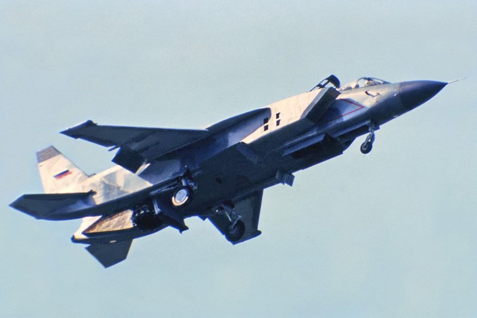 The Yak-141 at the 1992 Farnborough Airshow  the first close-up look the West got at the Soviet supersonic jump-jet.
