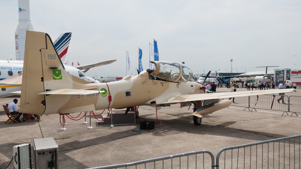 A Mauritanian Air Force A-29B  the type serves widely across Africas counter-insurgency campaigns.