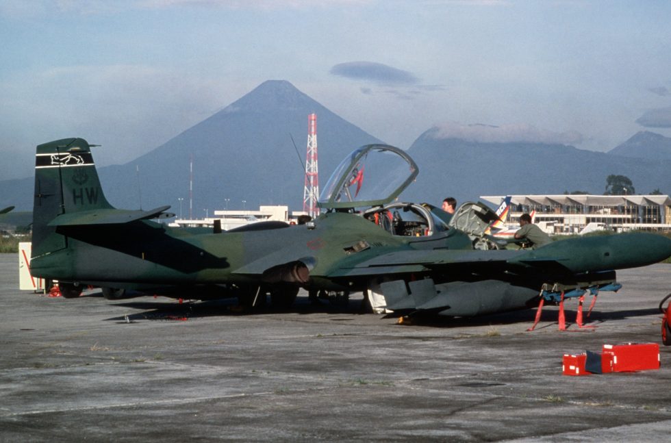 An OA-37B over Central America  the type became Latin Americas favourite COIN jet.