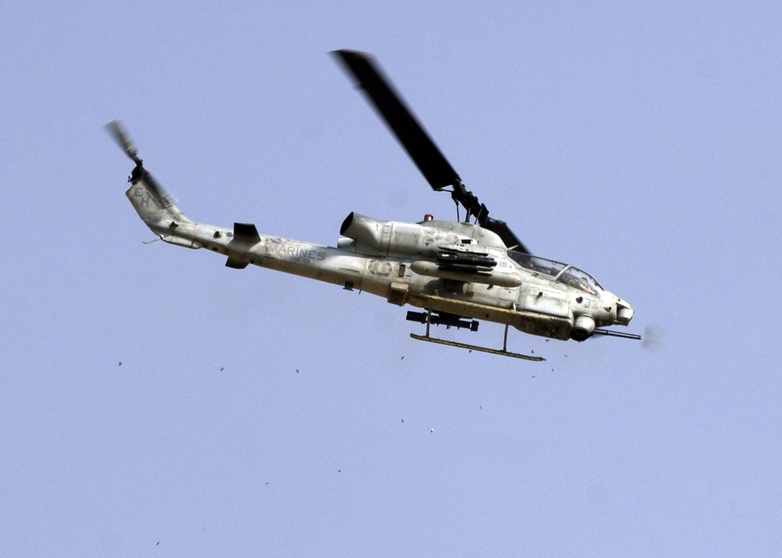 AH-1W SuperCobra firing its 20 mm cannon