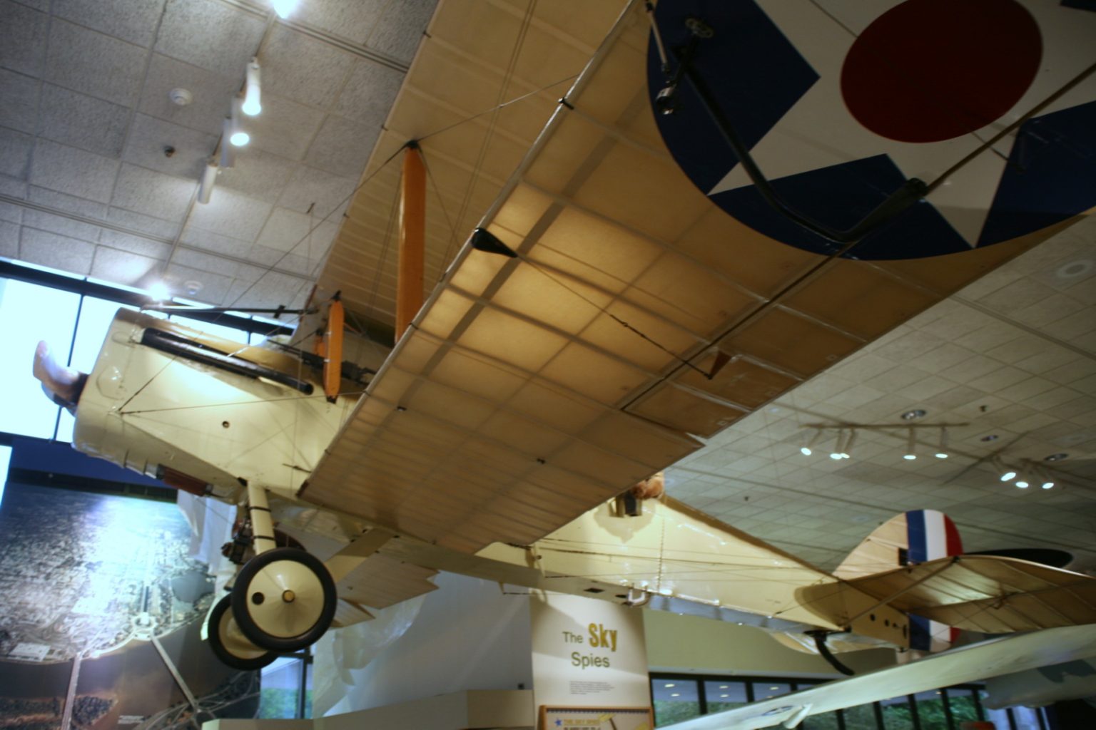 Restored US-built Airco DH-4 Liberty Plane day bomber on museum display