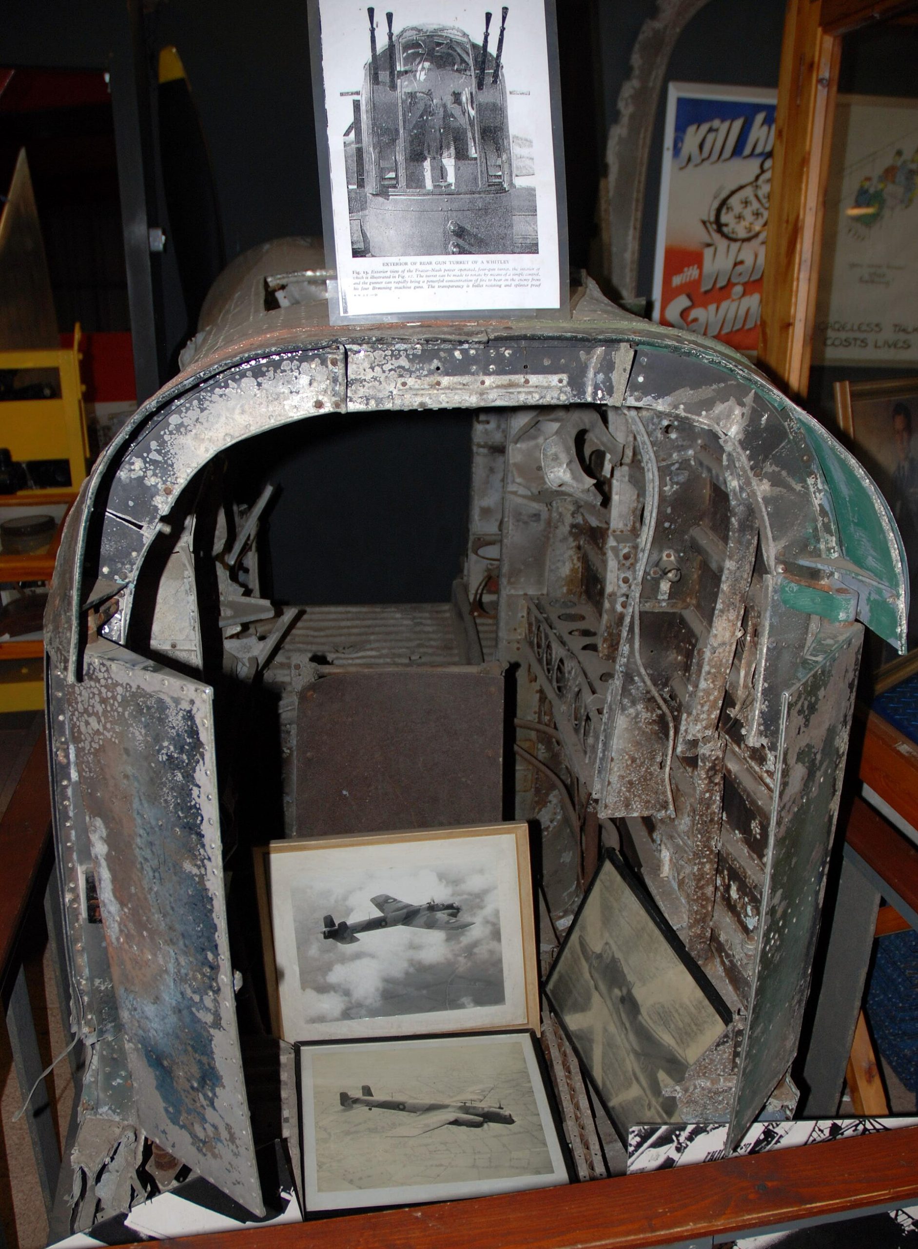 Surviving Whitley rear-fuselage section at the Midland Air Museum