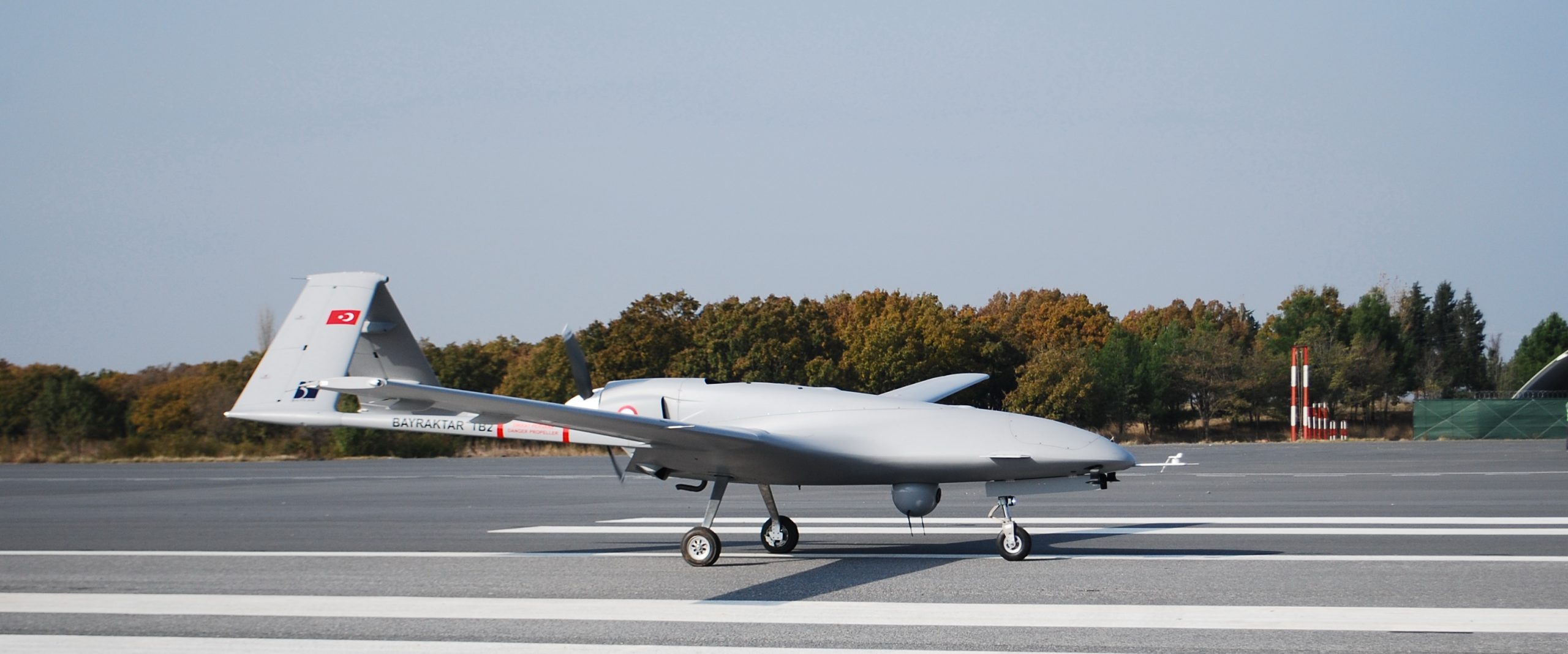 Baykar Bayraktar TB2 armed unmanned combat aerial vehicle on a runway