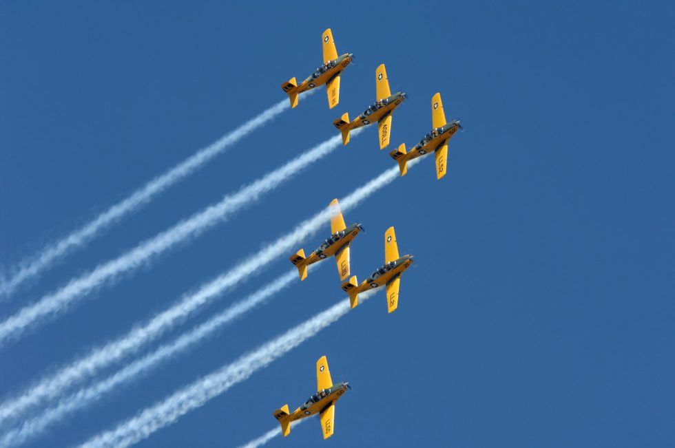 Civilian Beechcraft Mentors of a formation team  the types popular second life.