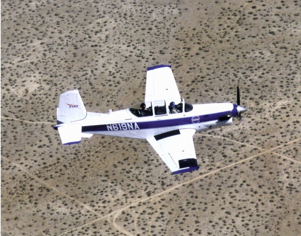 A Beechcraft T-34C Turbo Mentor in flight  the turboprop trainer that served the US Navy for decades.