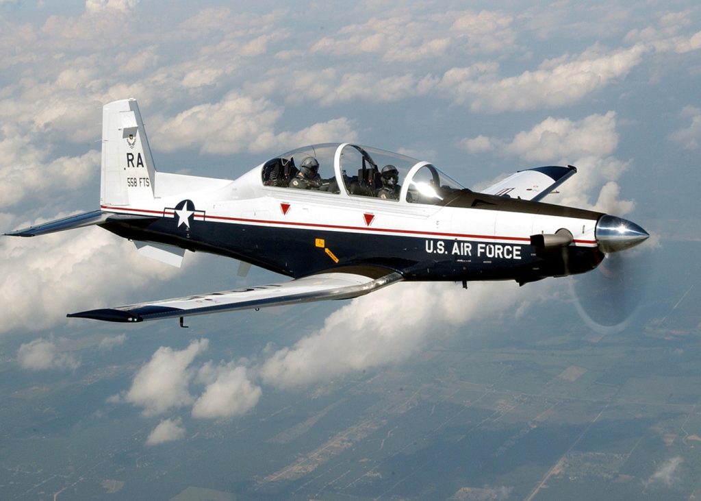 Beechcraft T-6 Texan II turboprop trainer in flight