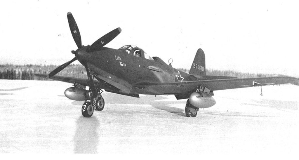 Bell P-63 Kingcobra WWII fighter in flight