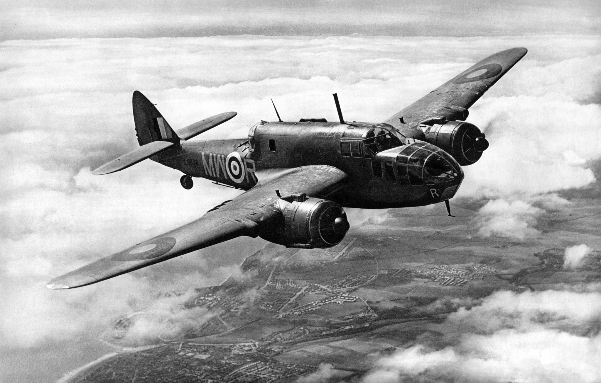 Bristol Beaufort Mk I of No. 217 Squadron RAF in flight, c.1941