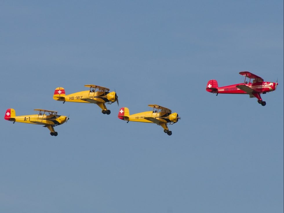 Jungmanns in formation  gentle aerobatic manners made the type a display favourite.