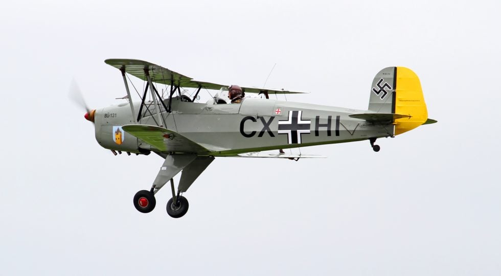 A Jungmann warbird in authentic 1930s German trainer markings.