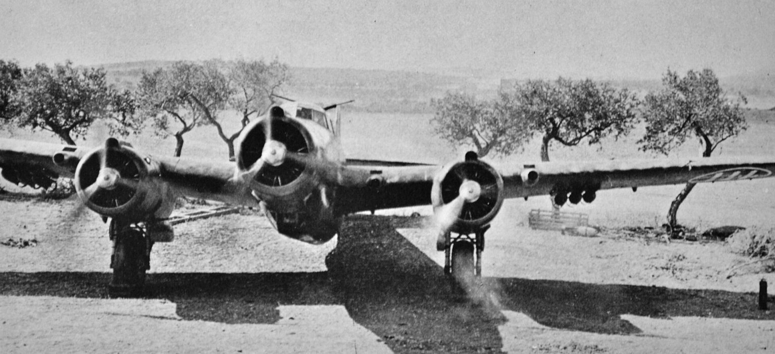 CANT Z.1007 Alcione, an Italian three-engine wooden medium bomber of the Regia Aeronautica in flight