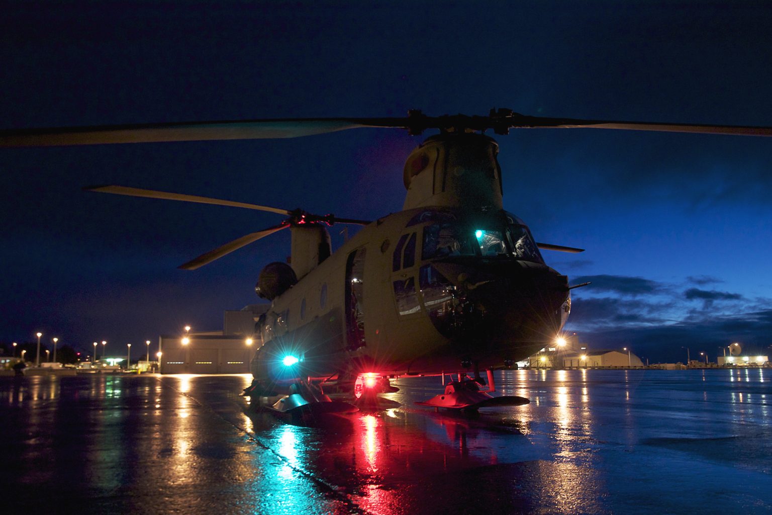 CH-47F Chinook flight crew preparing the helicopter in Alaska