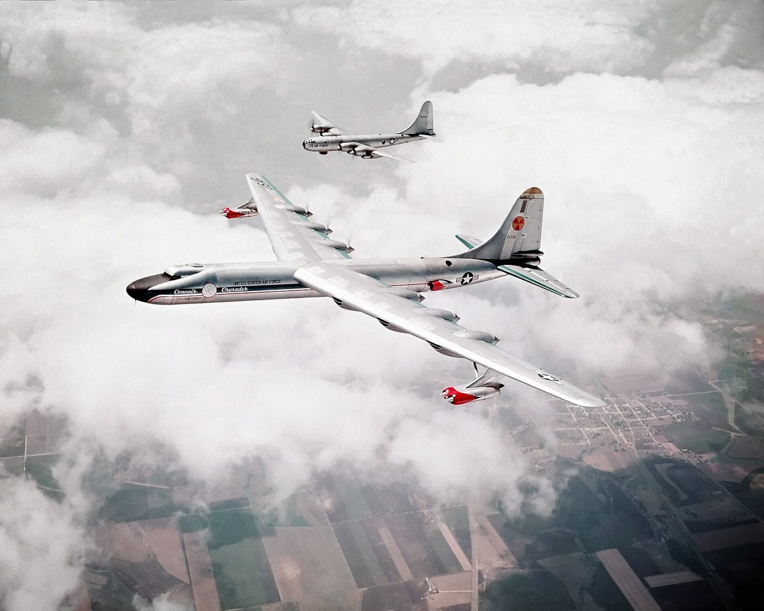 Convair B-36 Peacemaker strategic bomber in flight