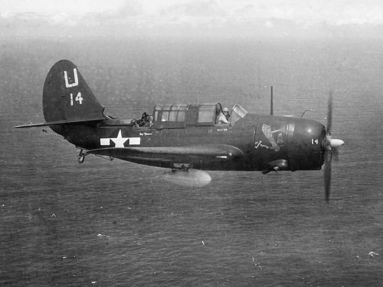An SB2C-4E Helldiver of a US Navy bombing squadron