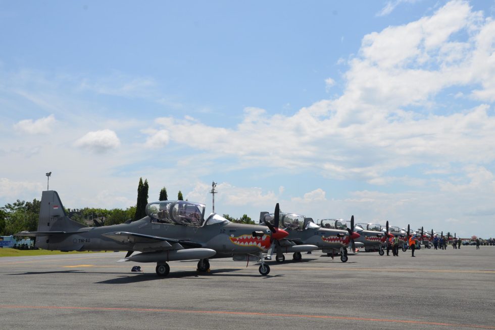An Indonesian Air Force EMB-314 Super Tucano  the A-29 reached Asia as well.