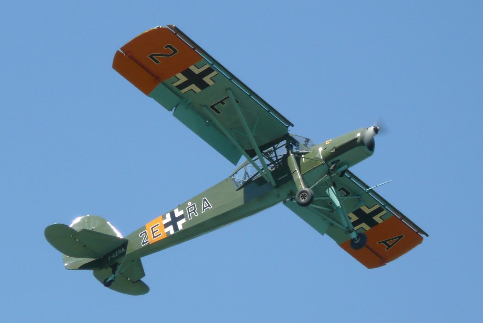 Fieseler Fi 156 Storch side view showing its high braced wing