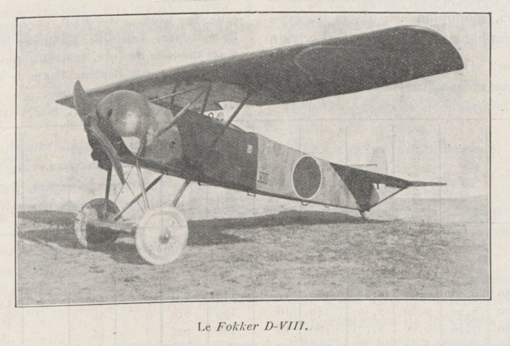 A contemporary press illustration of the D.VIII from the aviation journal L’Aéronautique.