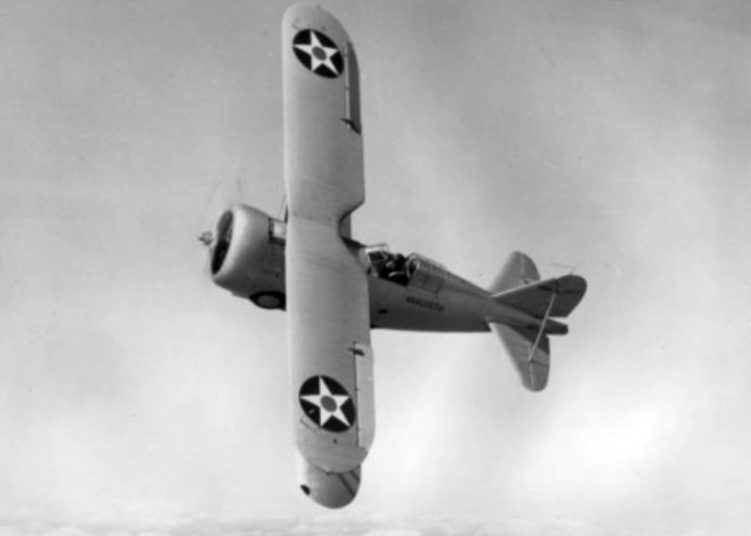 Grumman F3F-2 in flight near NAS Anacostia