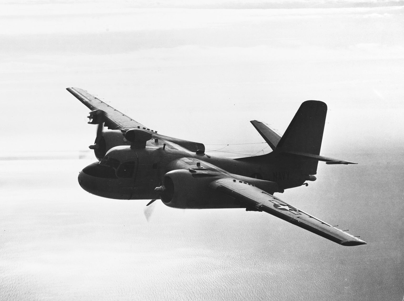 Grumman S2F-1 Tracker in flight. Photo: US Navy, public domain.