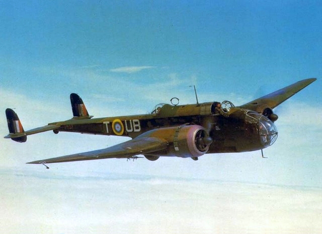 Handley Page Hampden twin-engine medium bomber in flight