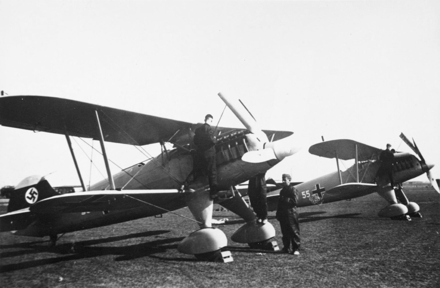Heinkel He 51 on the flight line, 1930s. Photo: San Diego Air and Space Museum Archives (CC0).