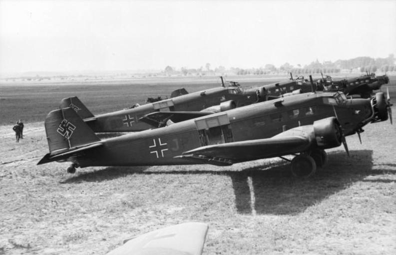 Wartime documentary photograph of Junkers Ju 52 transport aircraft