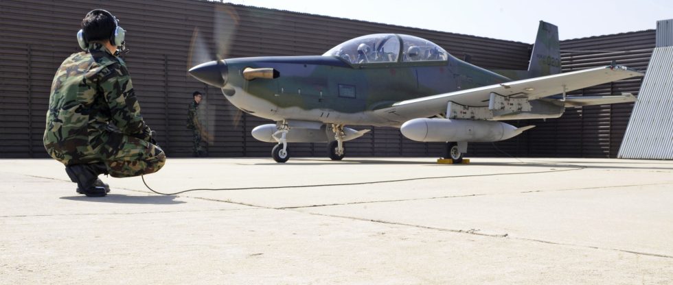 A ROKAF KA-1 at Osan Air Base the armed light-attack and forward-air-control variant.
