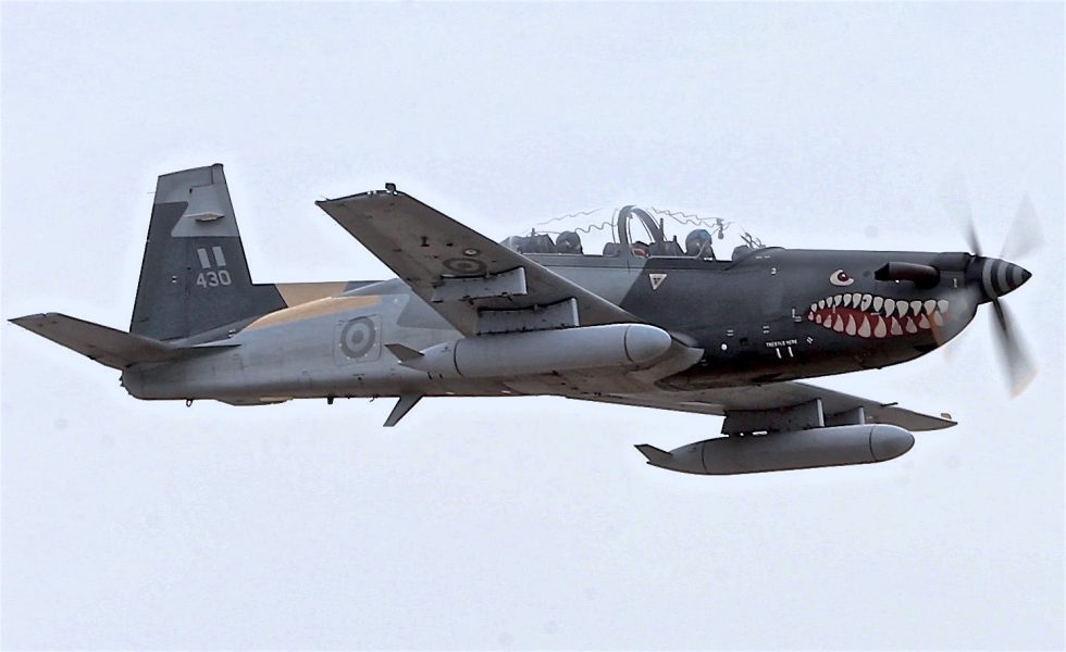 A Peruvian Air Force KT-1P assembled locally in Peru by SEMAN.