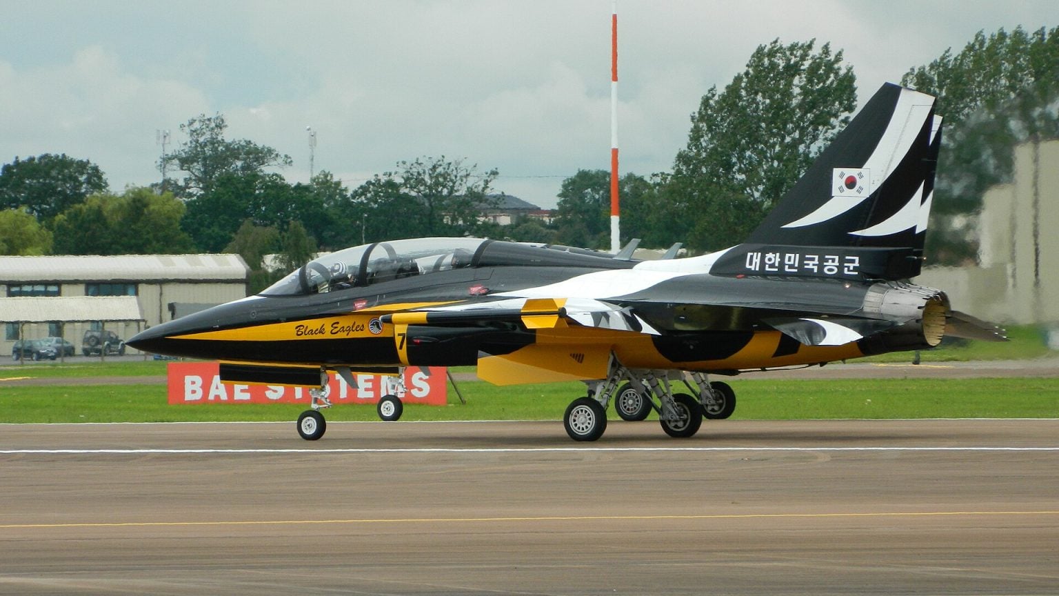 KAI T-50 Golden Eagle supersonic trainer in Black Eagles display colours