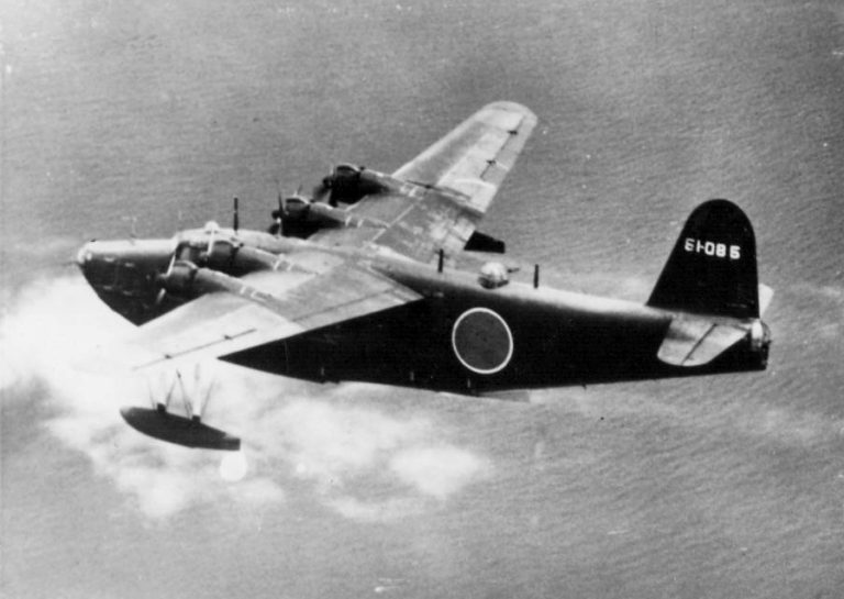 A Kawanishi H8K Emily photographed in flight in July 1944.