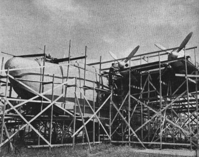 A captured H8K2 at Naval Air Station Norfolk in 1949, after U.S. evaluation.