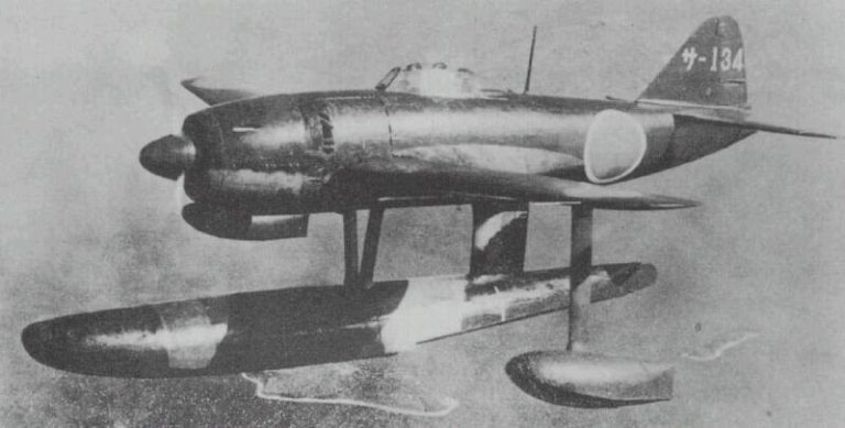 The N1K1 Kyofu (Rex) float fighter from which the Shiden was derived a rare floatplane-to-fighter lineage.
