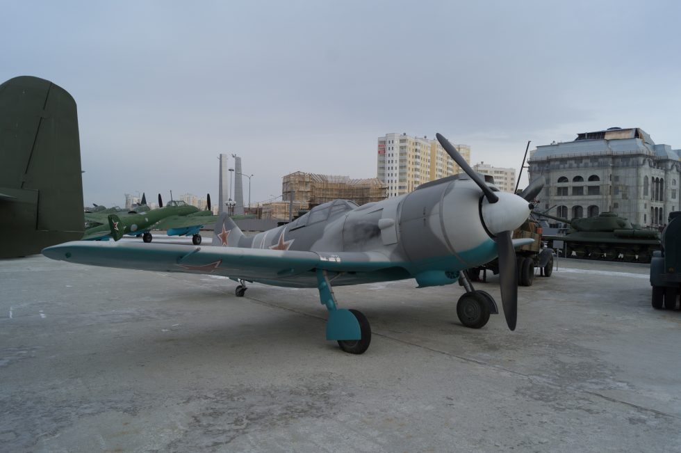 A restored La-5FN at the UMMC Museum Complex, Verkhnyaya Pyshma, in Soviet colours.