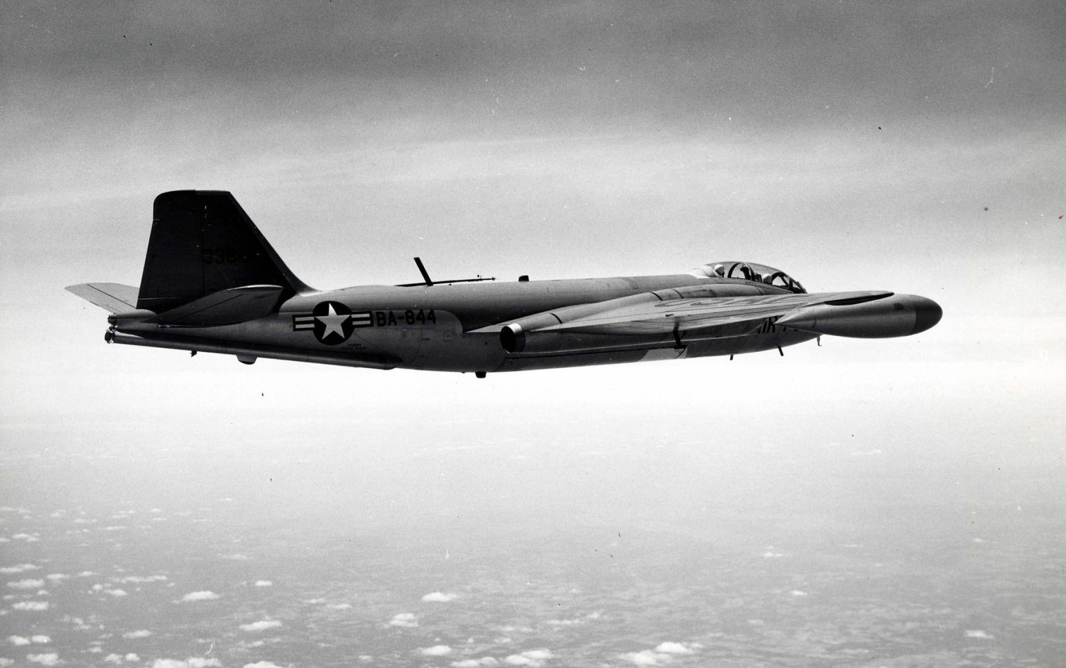 Martin B-57 Canberra jet bomber in flight