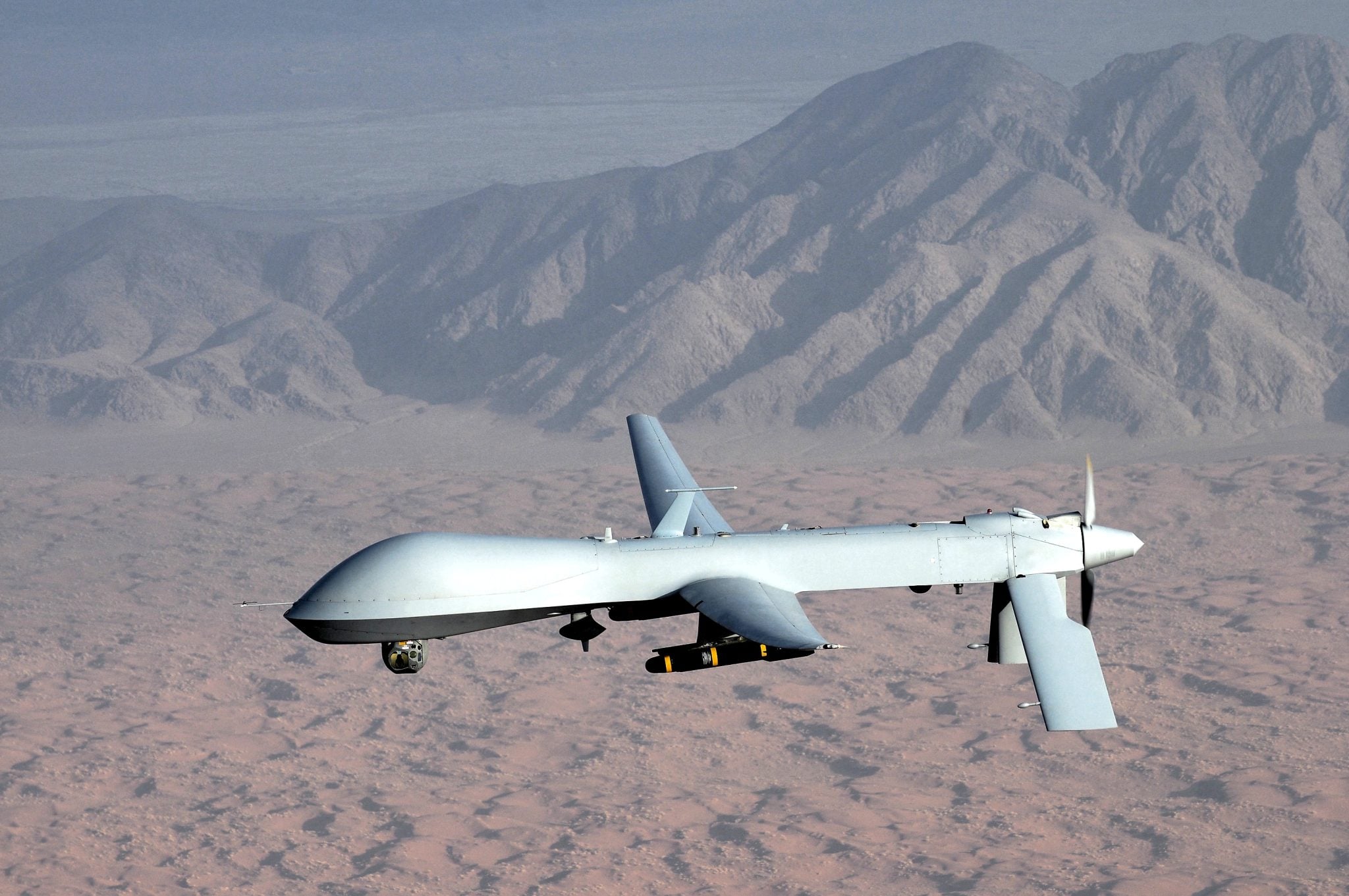 General Atomics MQ-1 Predator armed reconnaissance drone in flight