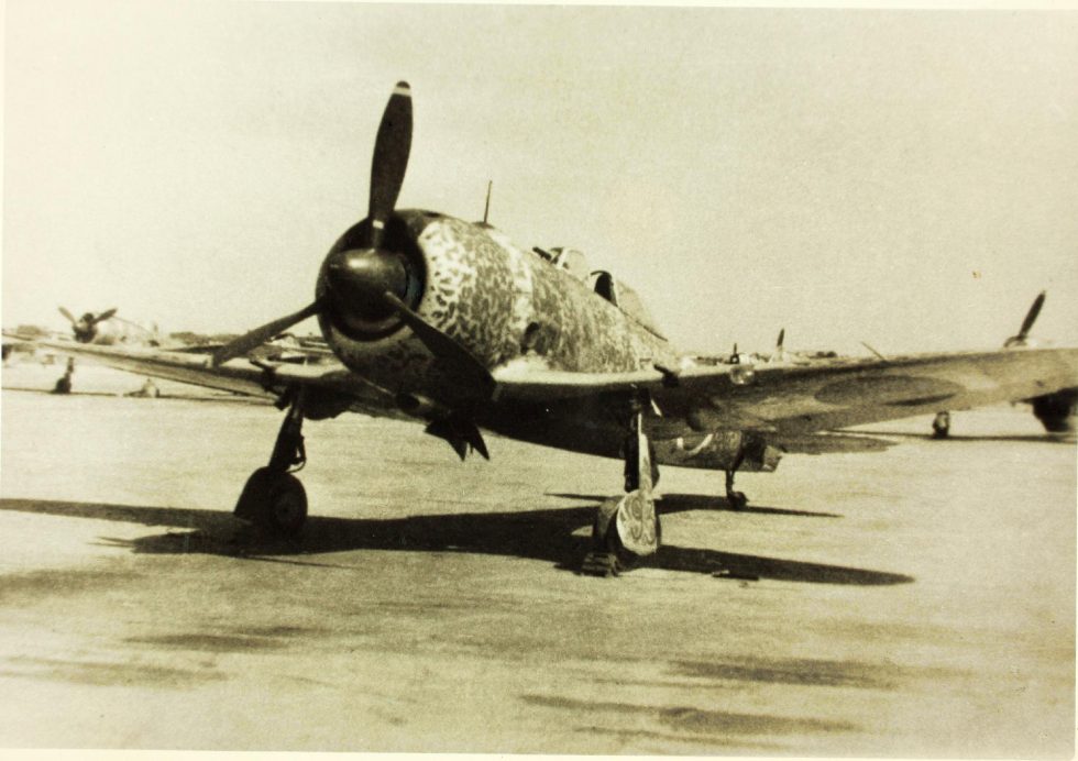Head-on, the broad cowling of the Nakajima Ha-109 radial dominates the airframe.