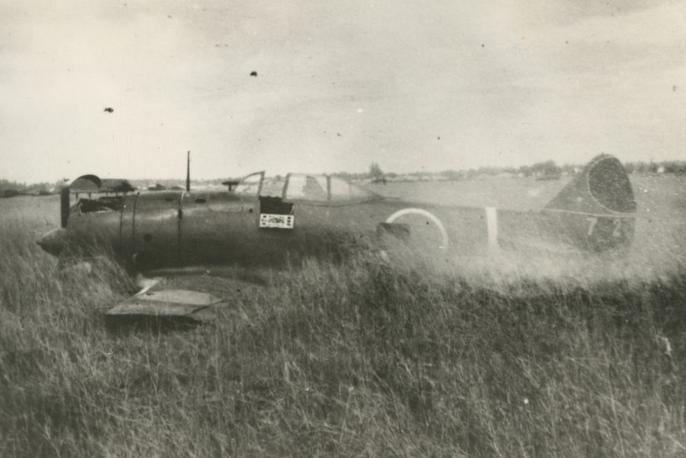 A crashed Ki-44 Shoki photographed near the end of the war.