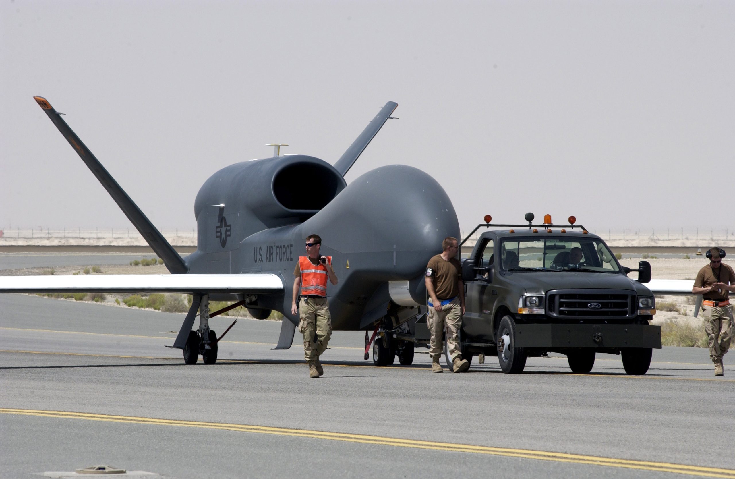 Northrop Grumman RQ-4 Global Hawk high-altitude reconnaissance drone in flight