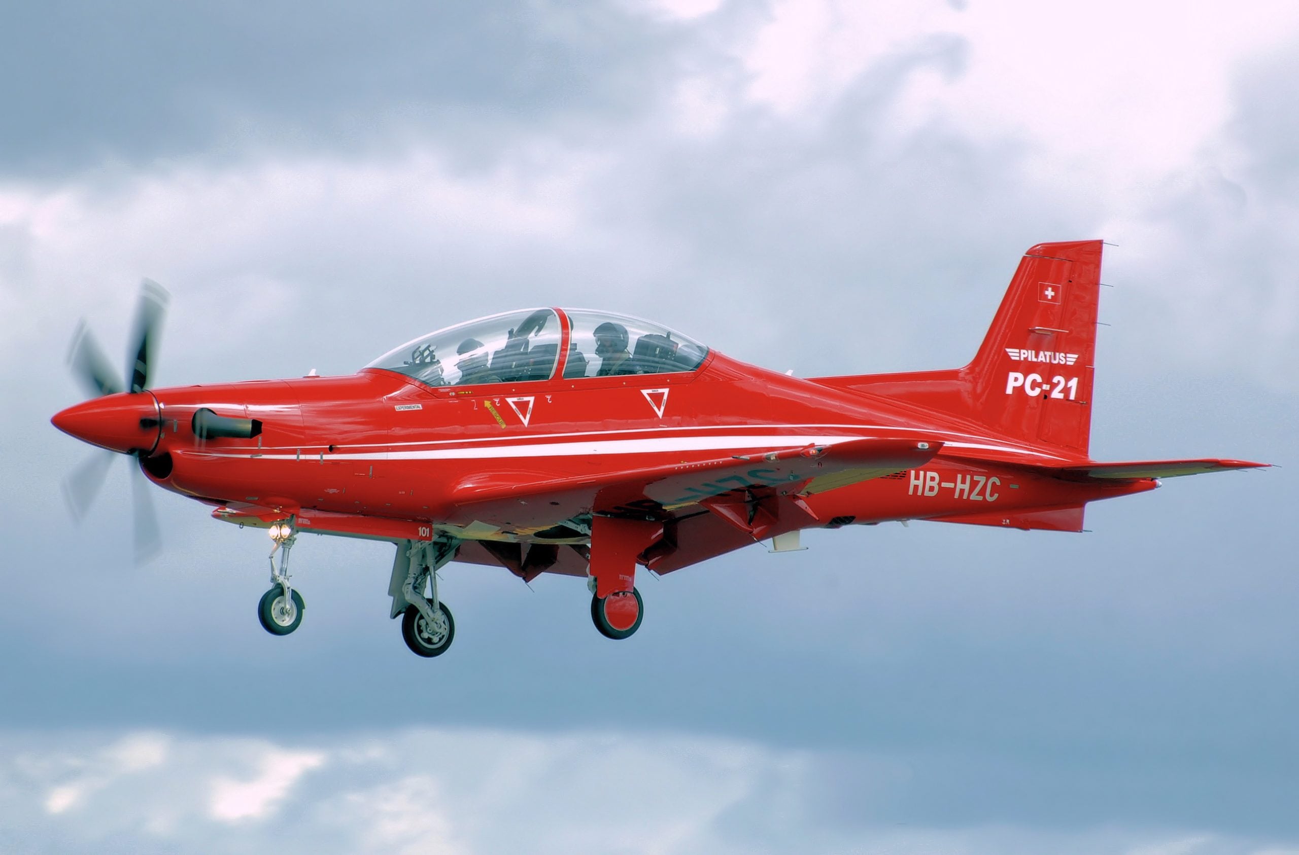 Pilatus PC-21 advanced turboprop trainer in flight