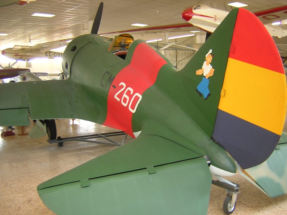 A preserved I-16 in Spanish Republican Mosca colours  combat debut, 1936.