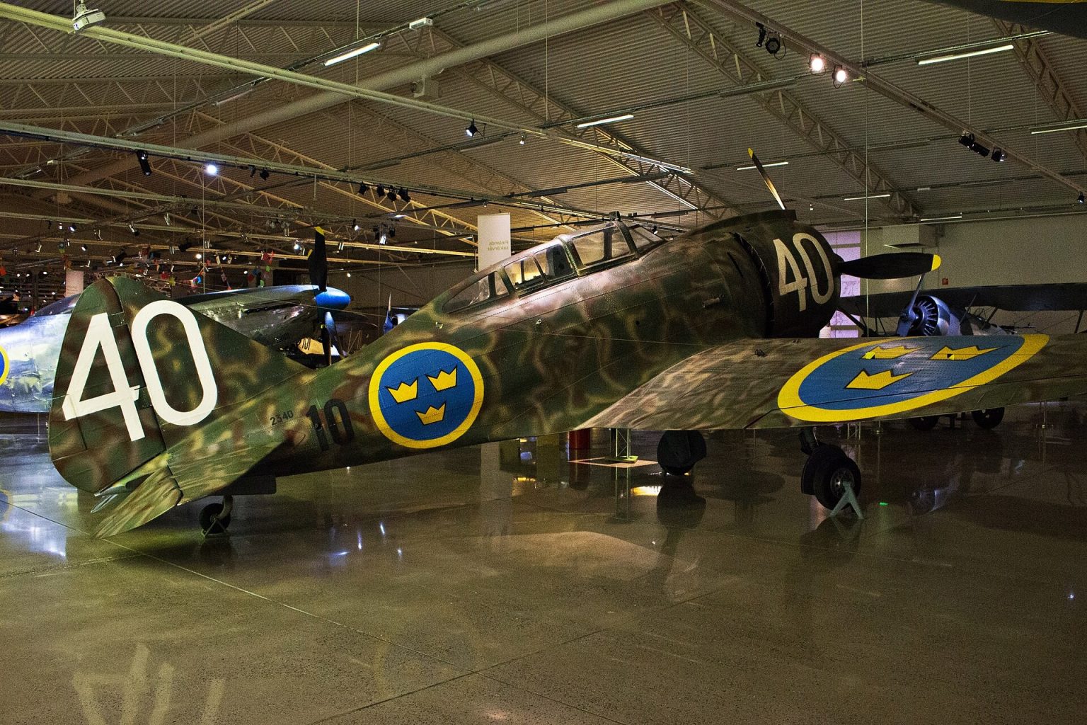Preserved Swedish J 20 (Reggiane Re.2000) at the Swedish Air Force Museum, Linköping.