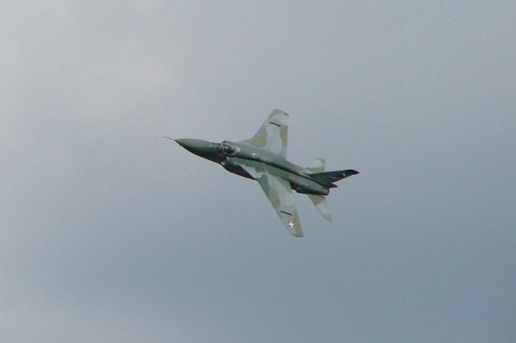 Serbian Air Force Soko J-22 Orao in flight at Kecskemet, 2007. Photo: KGyST / Wikimedia Commons (CC BY-SA 4.0).