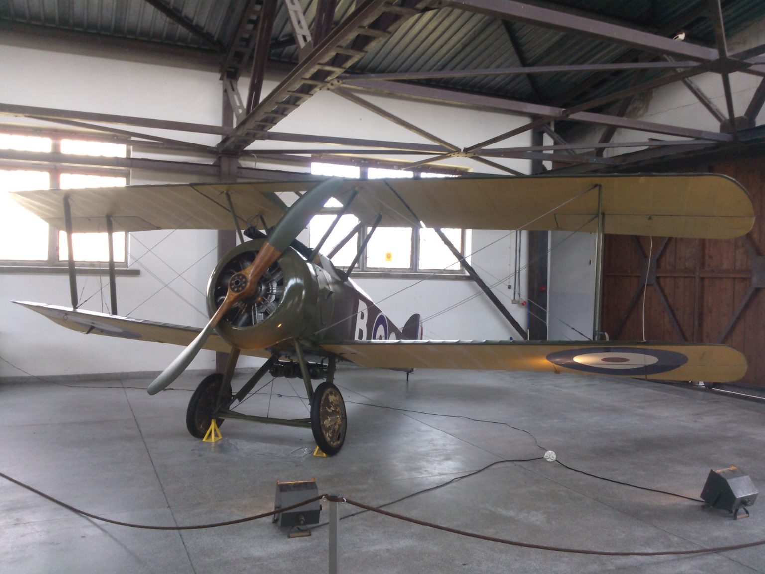 Front view of a Sopwith F.1 Camel showing the rotary engine cowling