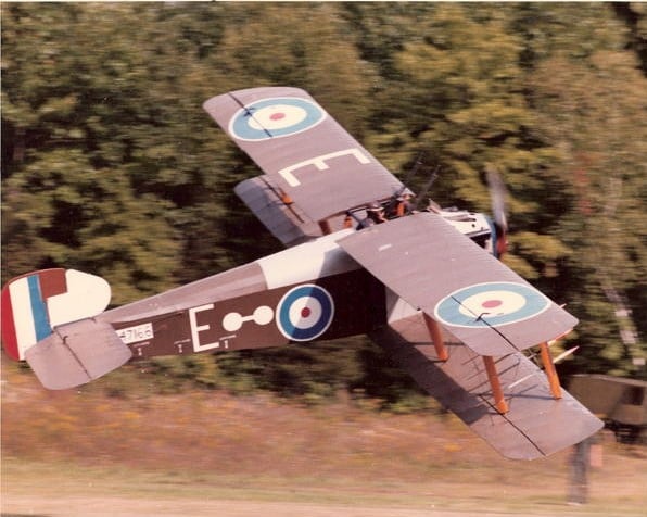 A flying Sopwith Dolphin reproduction airborne