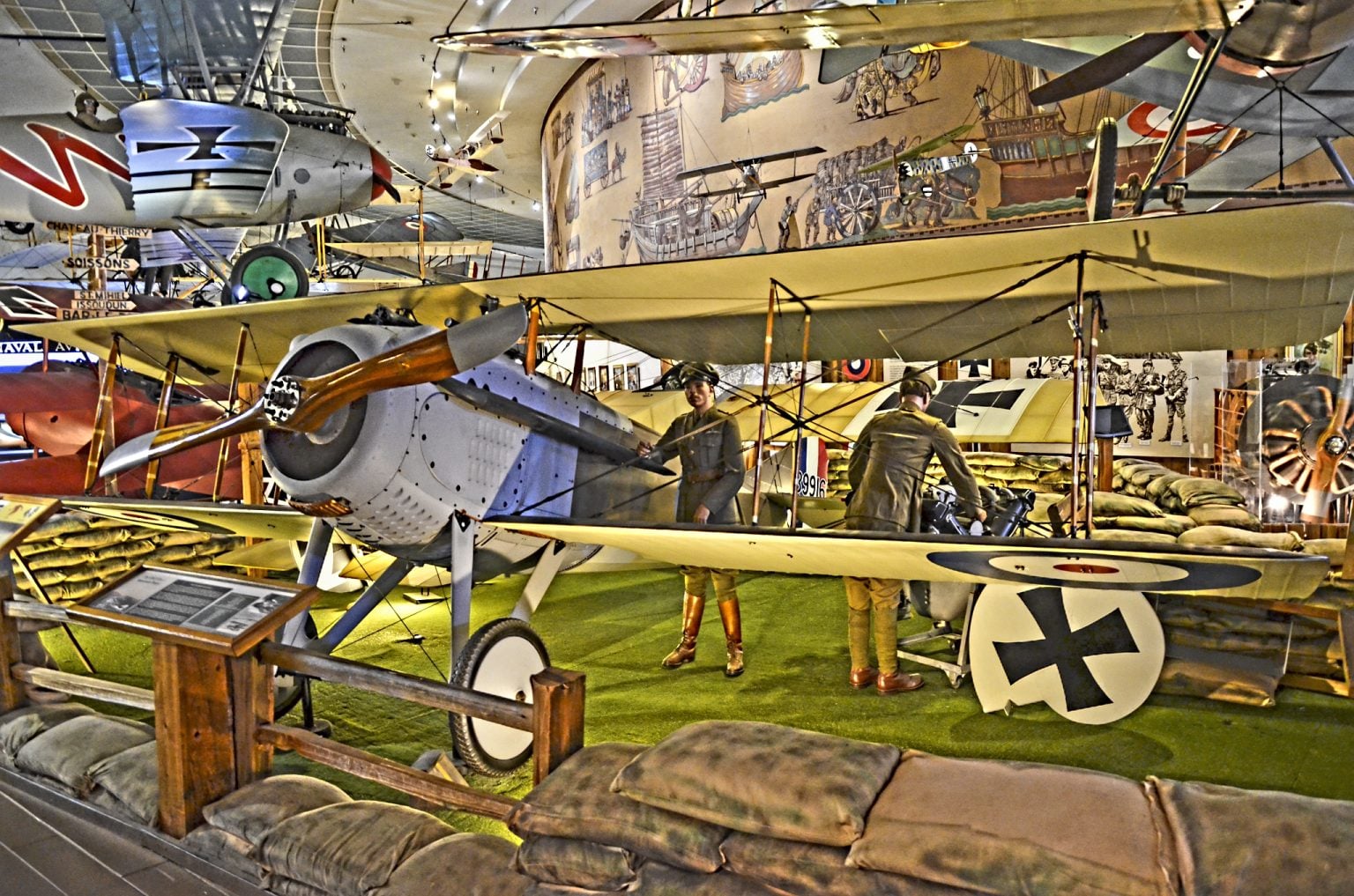 Surviving SPAD S.VII airframe on display