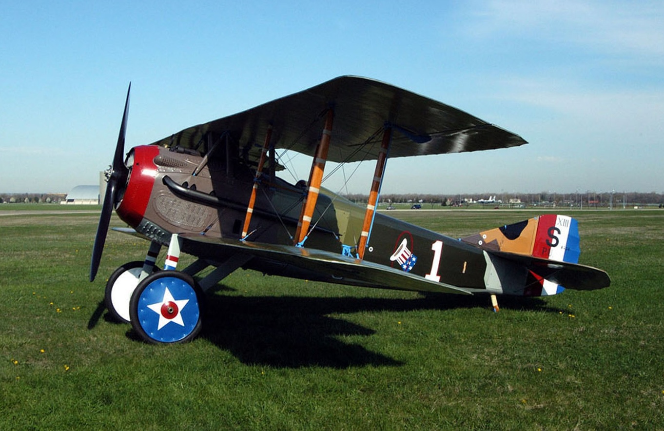 Restored SPAD S.XIII in U.S. 94th Aero Squadron Hat in the Ring markings
