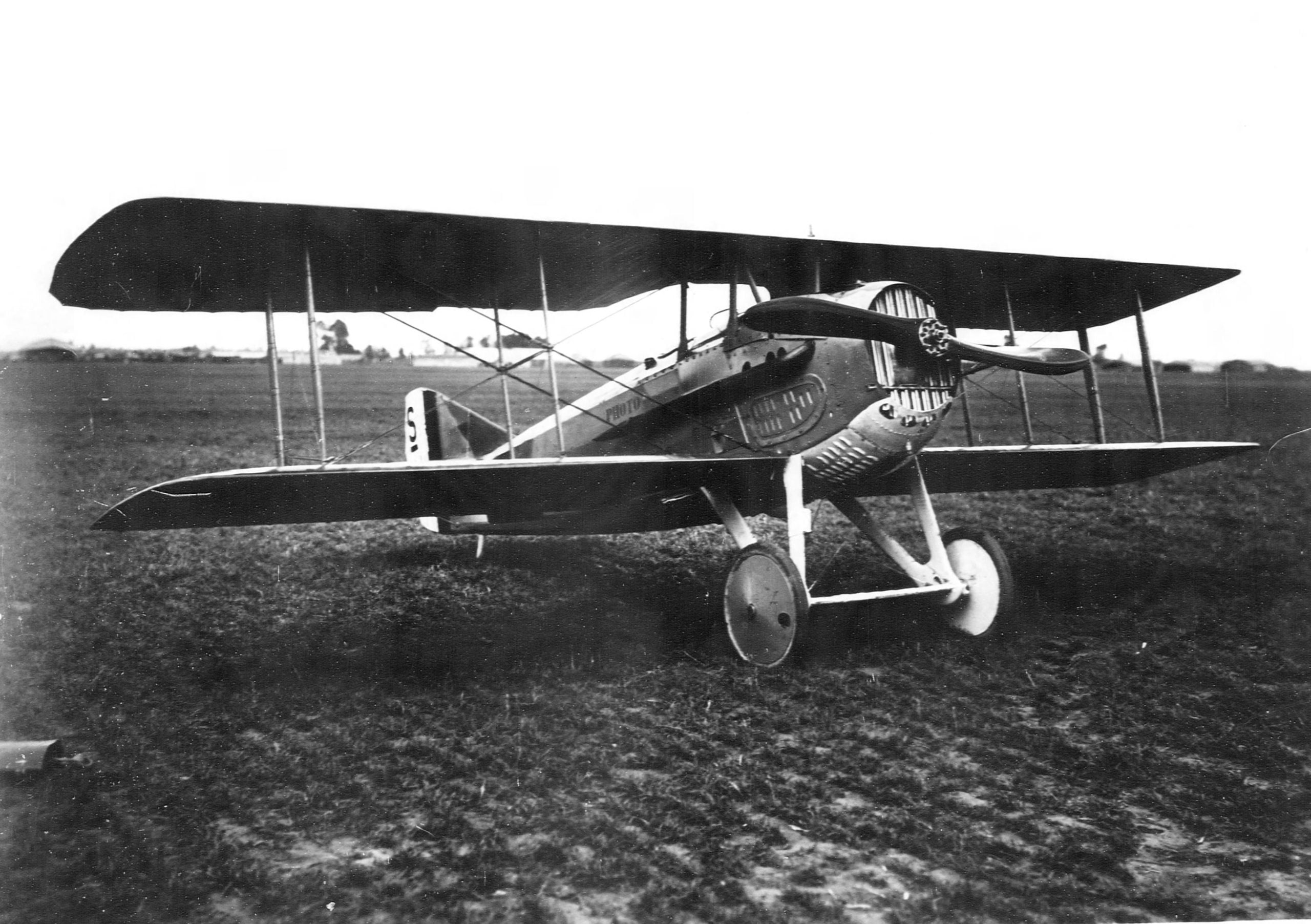 SPAD S.XIII head-on, showing the blunt Hispano-Suiza V-8 nose